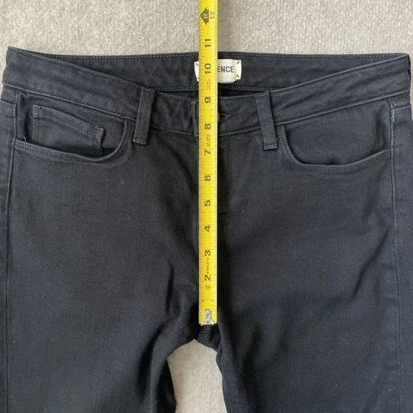 L'Agence Jeans Womens 27 Black Cropped Bootcut Stretch Denim Pants Designer - Picture 7 of 11